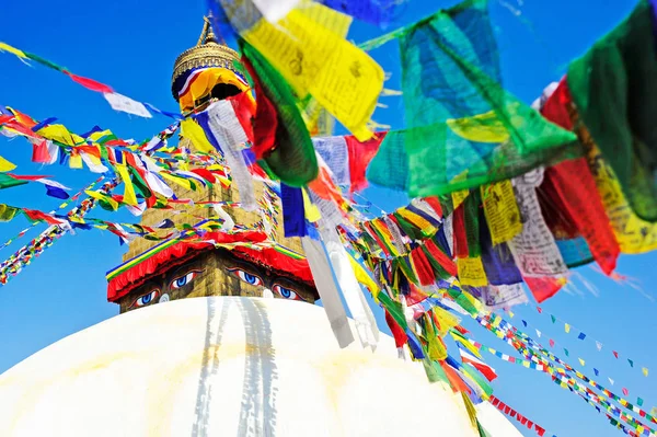 Boudhanath Stupa i Kathmandudalen, Nepal — Stockfoto
