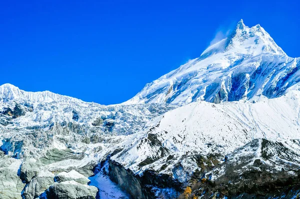 Manaslu Dağı. Nepal, Himalaya — Stok fotoğraf