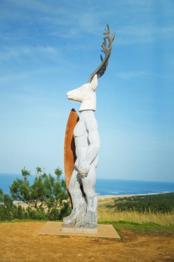 bir surfboard holding Ren geyiği