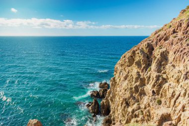 İspanya kıyısında kayalık, doğal Park Cabo de Gato