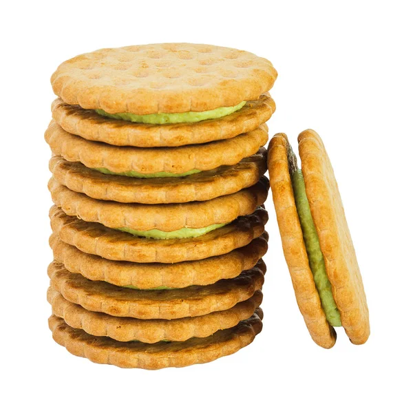 Stack of cookies with lemon filling — Stock Photo, Image