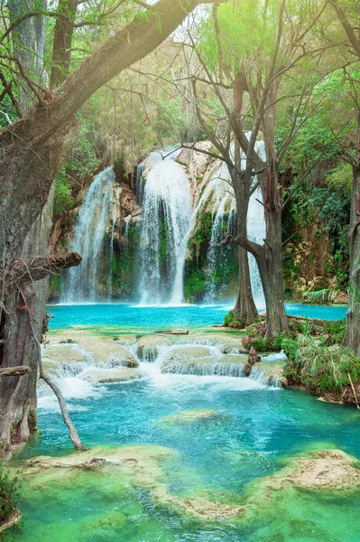 Cascata, Chiflon Cascades, Chiapas, Messico — Foto Stock