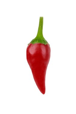 beyaz arka plan üzerinde bir sıcak kırmızı jalapeno biber