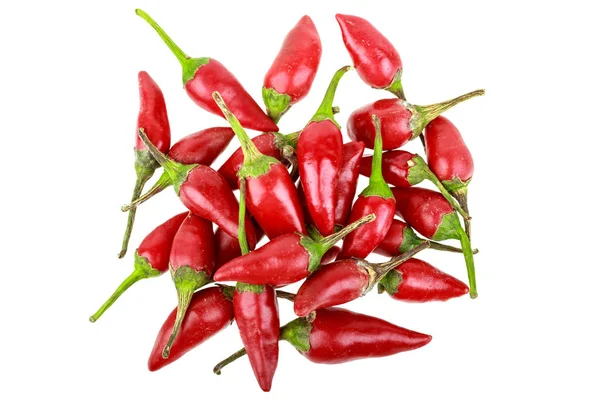 一组热红的辣椒在白色背景 — 图库照片