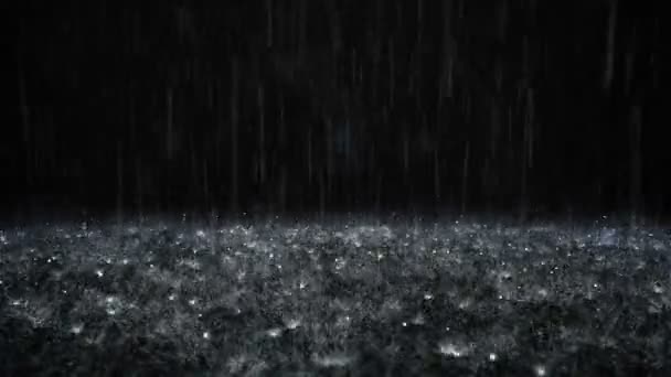黒を背景に雨 — ストック動画