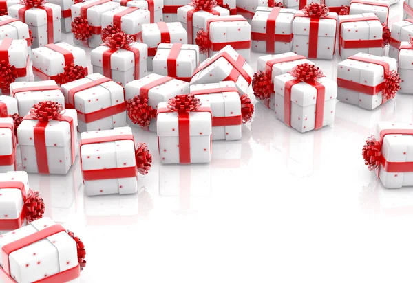 Scatole Regalo Natale Isolato Sfondo Bianco — Foto Stock