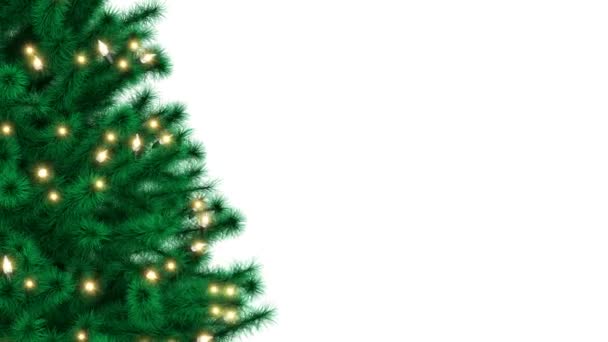 Árbol Navidad Aislado Sobre Fondo Blanco Luma Mate — Vídeo de stock