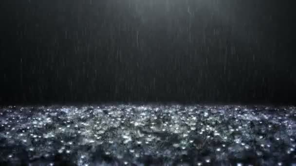 Pluie Sur Fond Sombre Gouttes Pluie Tombant — Video