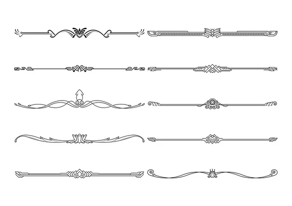 一連の装飾的な要素 罫線とページ フレームをルールします ベクトル図 — ストックベクタ