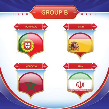 Futbol veya futbol bayrak bir top bir Grup B. vektör çizim.