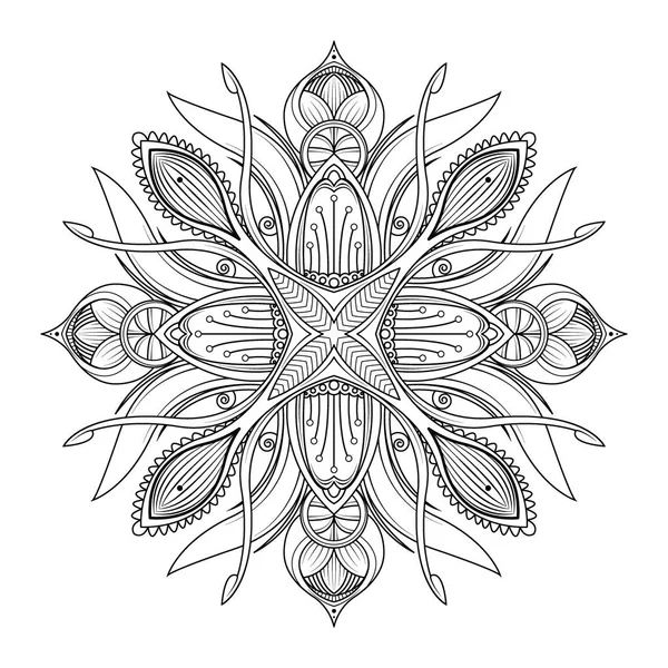 Mandala Aux Fleurs Éléments Décoratifs Vintage Modèle Oriental Illustration Vectorielle — Image vectorielle