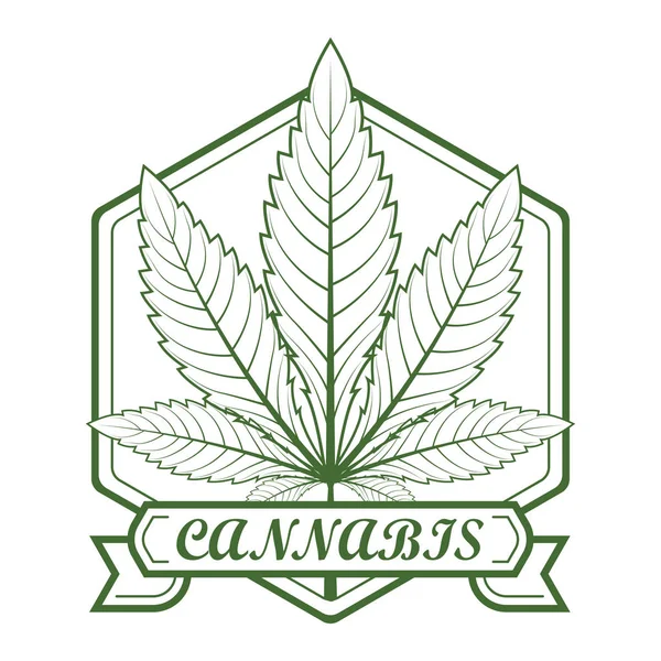 Marihuany Konopi Indyjskich Liść Zielony Kolor Czarny Logo Ilustracja Wektorowa — Wektor stockowy