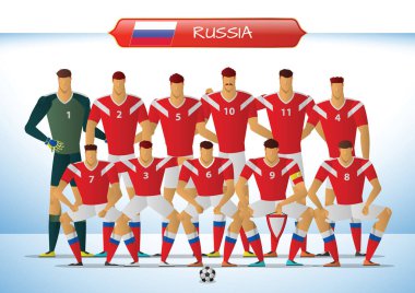 Rusya Millî Futbol takımı uluslararası turnuva için. vektör çizim.