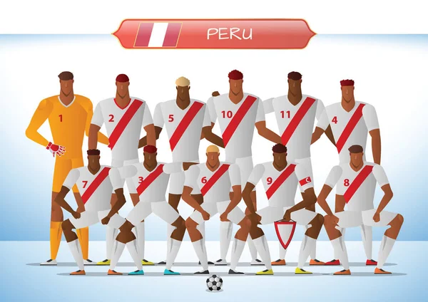 Peru Voetbalelftal Voor Internationale Toernooi Vectorillustratie — Stockvector