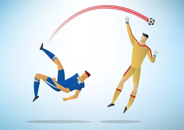 Les Joueurs Football Action Illustration Vectorielle Football — Image vectorielle