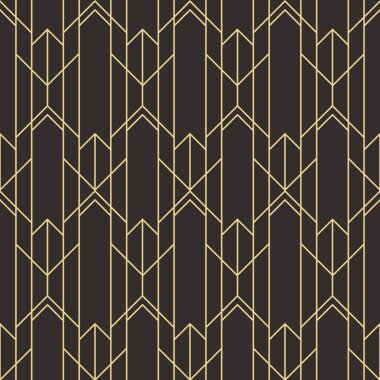 Vektör modern geometrik fayans deseni. Altın çizgili şekil. Soyut sanat deco kusursuz lüks arka plan.