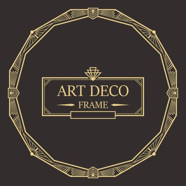 Art deco sınır ve çerçeve. Tasarımınız için 1920 'lerin tarzında yaratıcı şablon. Vektör çizimi. EPS 10