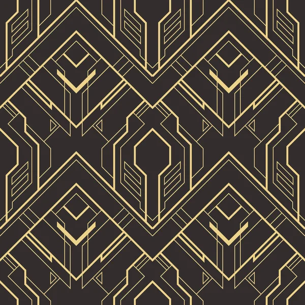 Vector Moderno Patrón Azulejos Geométricos Forma Forrada Oro Fondo Lujo — Vector de stock