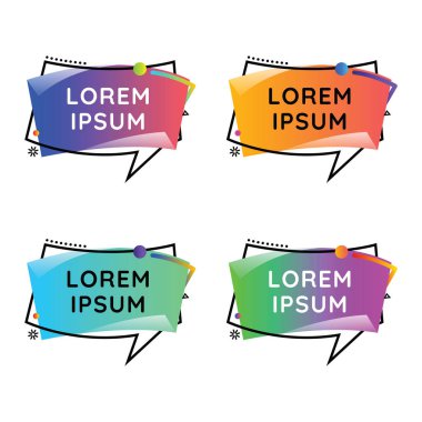 Şekil tasarlamak. Renkli konuşma bubles ayarlayın. Dalga renk vektör şekiller kümesi. afiş.
