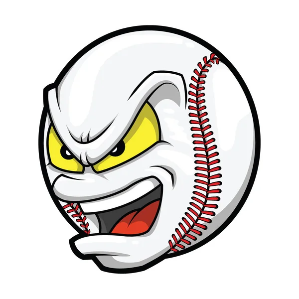 棒球与愤怒的脸 动画片向量例证 — 图库矢量图片