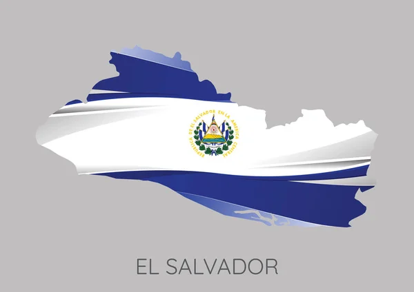 Mapa Salvador Com Bandeira Como Textura Isolada Fundo Cinza Ilustração — Vetor de Stock