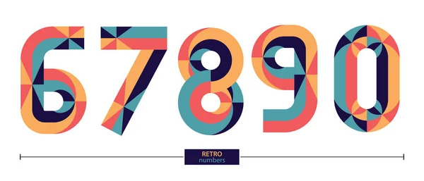 Vector Graphic Numbers Set Retro Style — Stock Vector