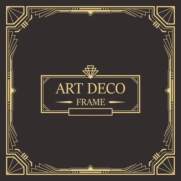 Art Deco Rand Frame Creatieve Sjabloon Stijl Van Jaren 1920 — Stockvector