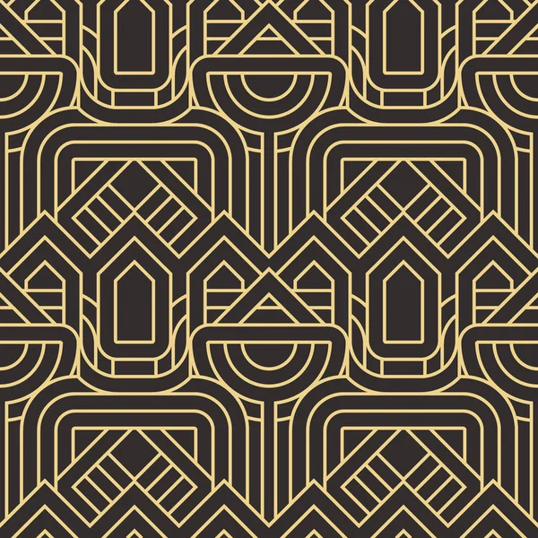 Vector Moderne Geometrische Tegels Patroon Gouden Beklede Vorm Abstract Art — Stockvector