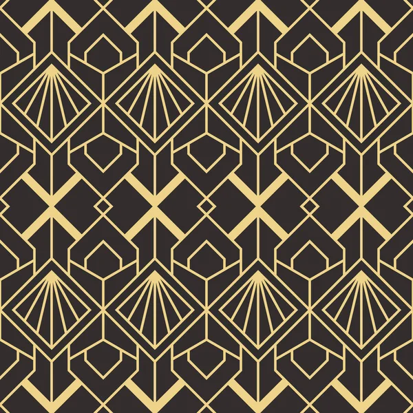 Vector Moderno Patrón Azulejos Geométricos Forma Forrada Oro Fondo Lujo — Vector de stock