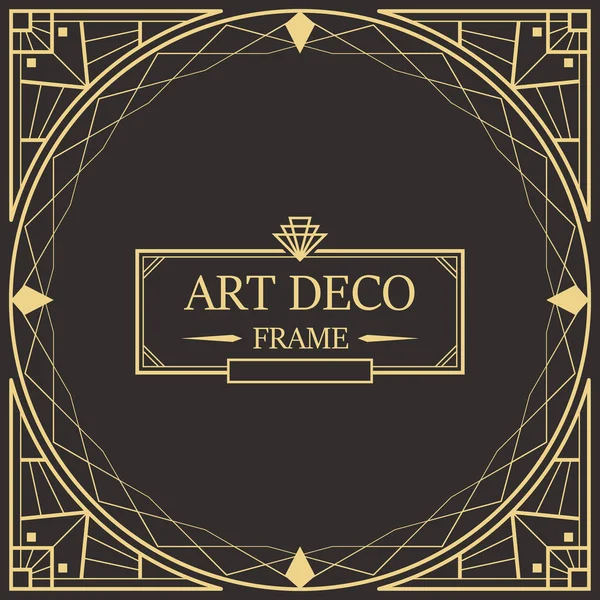 Art Deco Határ Keret Kreatív Sablon Stílusban 1920 Évek Design — Stock Vector