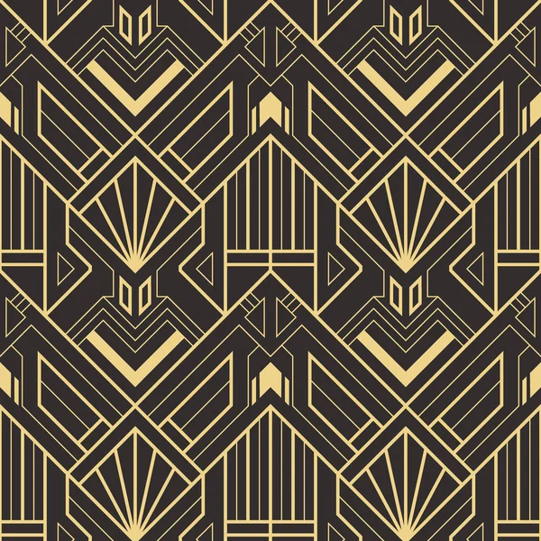 矢量现代几何图形 金色衬里的形状 抽象艺术装饰无缝豪华背景 — 图库矢量图片