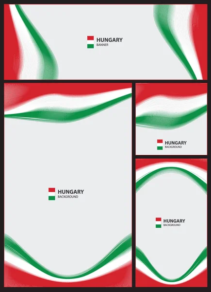 抽象波浪线匈牙利旗子旗子背景 — 图库矢量图片