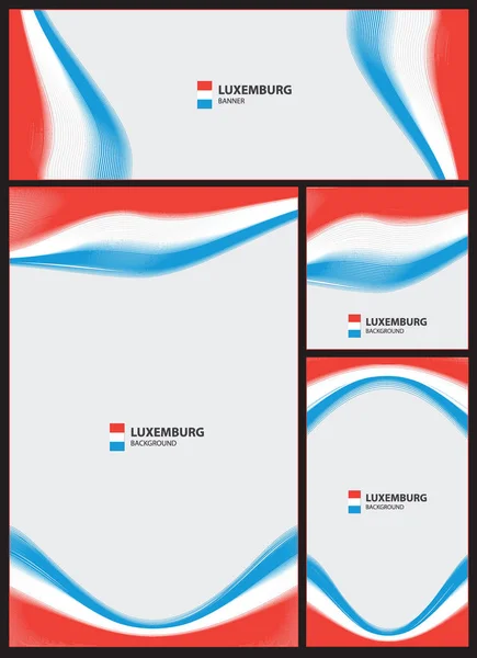 Abstrakt våg linjer luxemburg flag banner bakgrund — Stock vektor