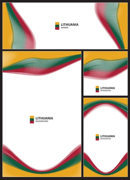 Abstrato ondas linhas lithuania bandeira banner fundo — Vetor de Stock