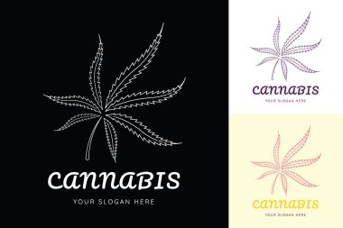 Esrar vektör esrar yaprak hat logosu