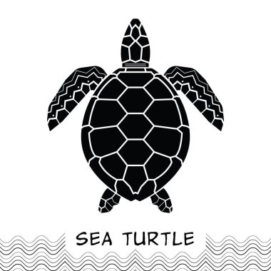 Deniz kaplumbağası simgesi. Vektör çizim