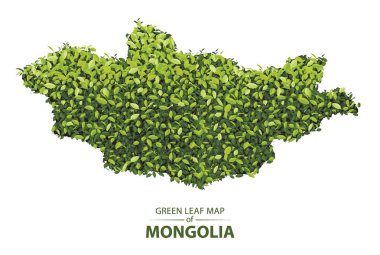 Yeşil yaprak Moğolistan vektör çizim bir orman co haritasıdır