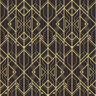 Vektör modern geometrik desen döşer. Altın çizgili şekil