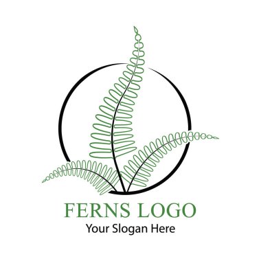 Yeşil fern logo vektör yaprak.