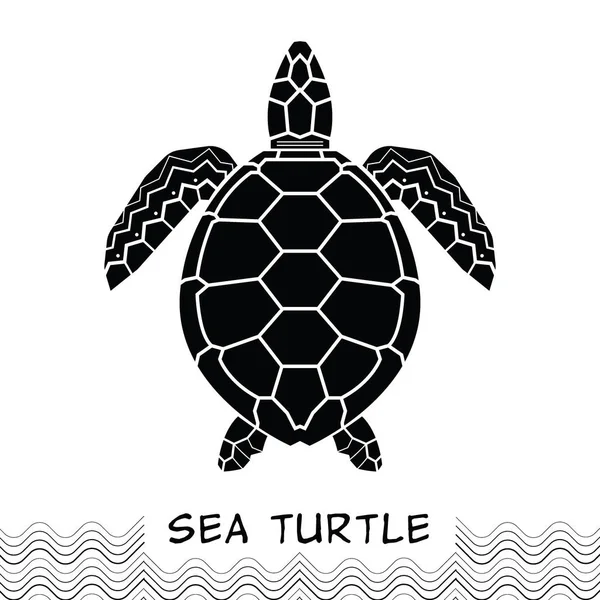 Havssköldpaddan ikon. Vektor illustration — Stock vektor