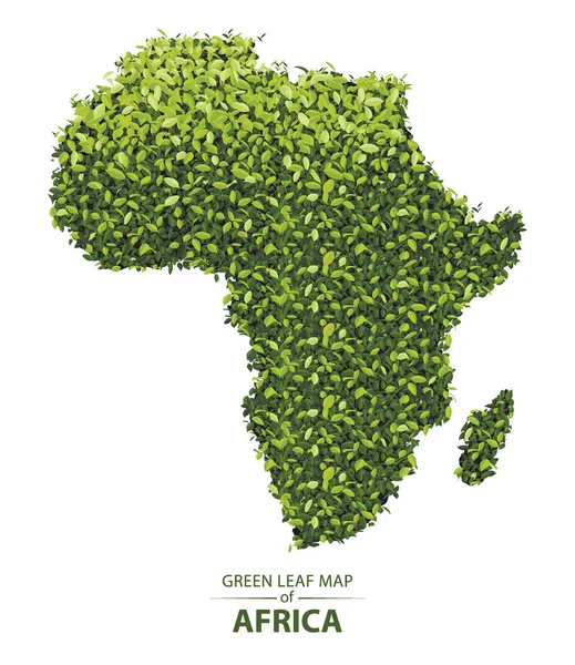 Mapa de hoja verde de África vector ilustración de un bosque es conc — Archivo Imágenes Vectoriales