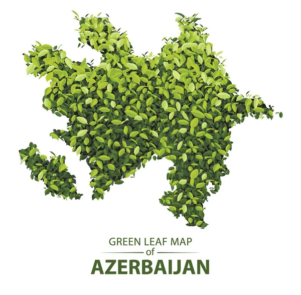 Carte feuille verte de azerbaijan illustration vectorielle d'une forêt est — Image vectorielle