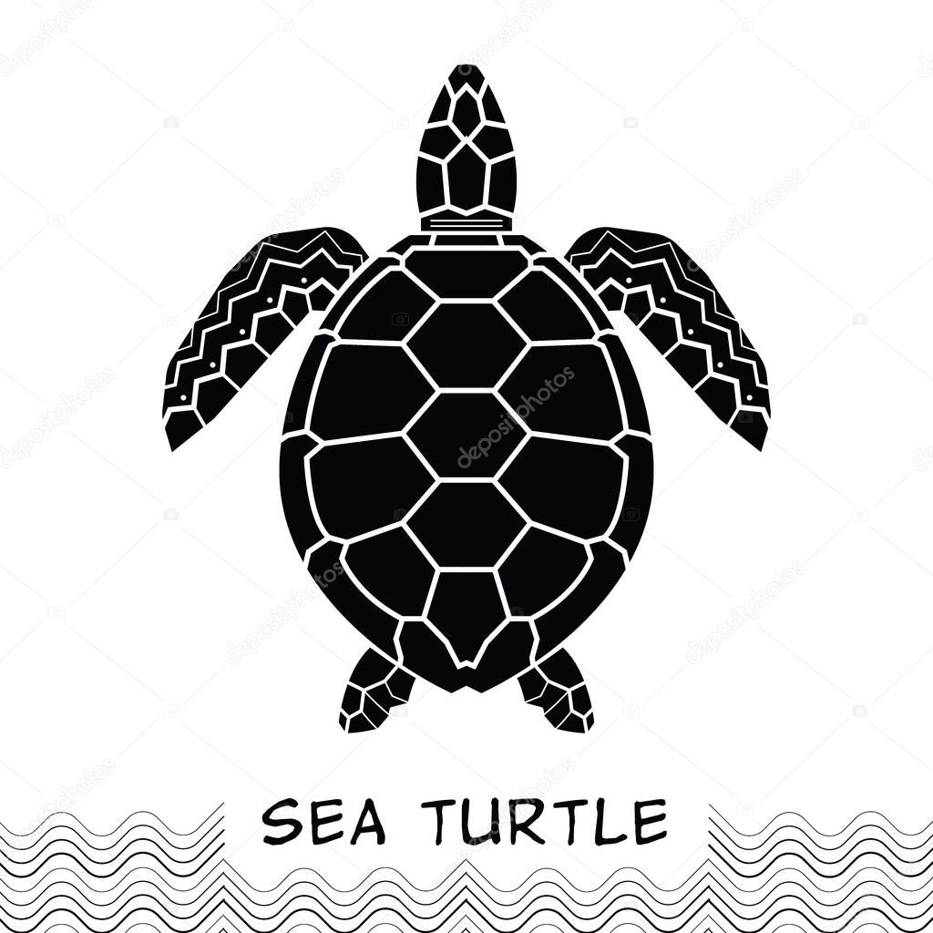 Sea turtle icon. Vector illustration