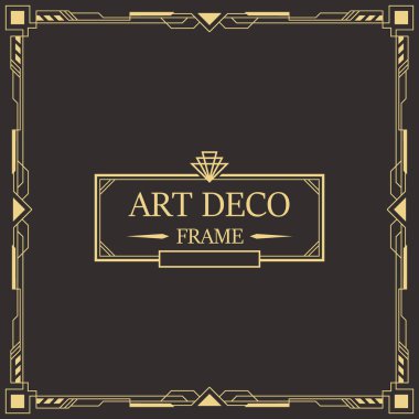 Art deco kenarlık ve çerçeve şablon.