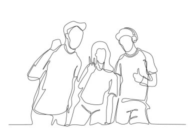 üç tezahürat adamlar sürekli çizgi çizme