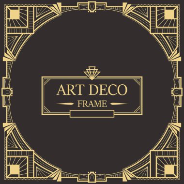 Art deco kenarlık ve çerçeve şablon.