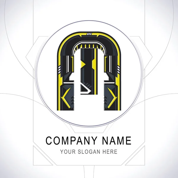 Bokstaven M Gamer community logo typ symbol vektor — Stock vektor