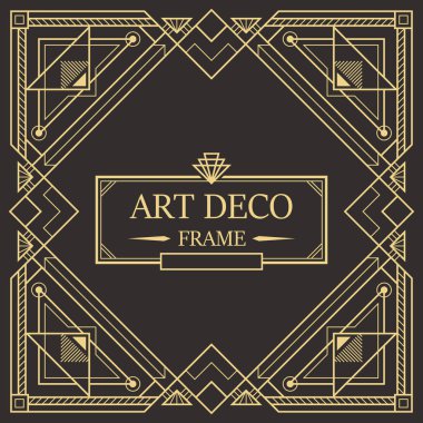 Art deco kenarlık ve çerçeve şablon.