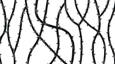 Blackthorn branches with thorns stylish background. clipart