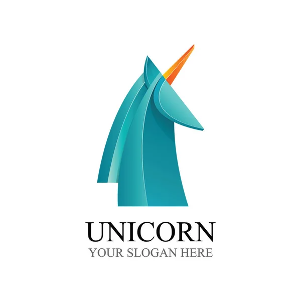 Логотип Unicorn Modern Gradient Color . — стоковий вектор